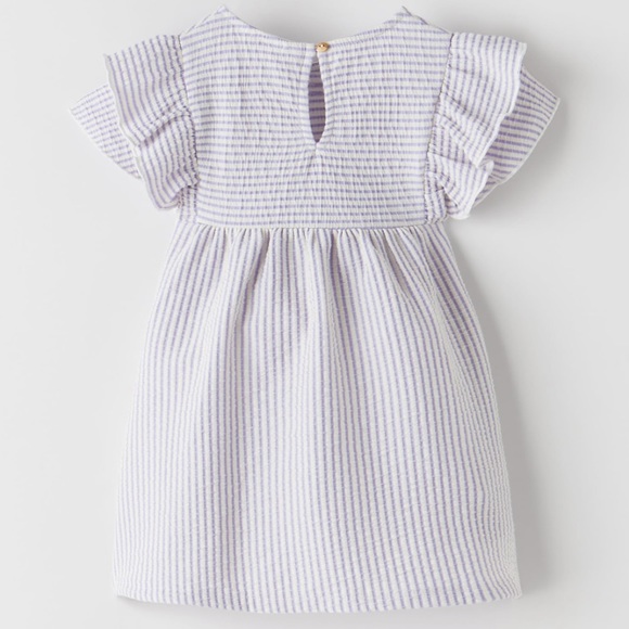 NWT Zara Baby Textured Striped Dress - Size 6-9m - Picture 2 of 5